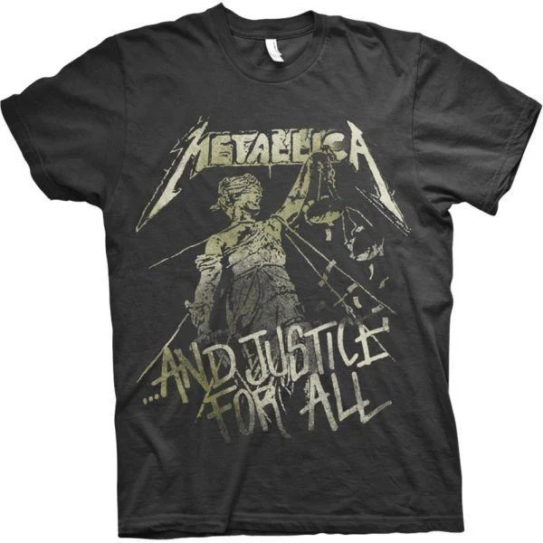 Metallica - And Justice Vintage Style Black Shirt - 100% Official Merchandise