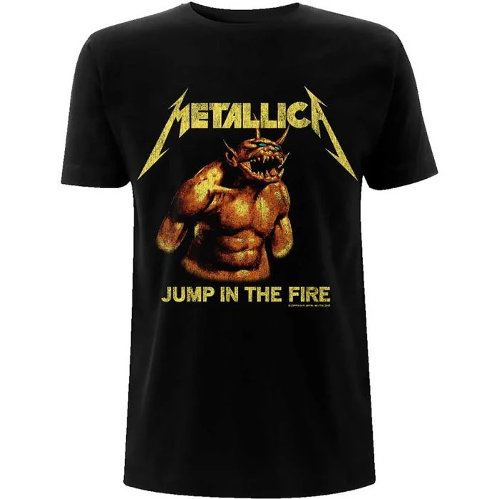 Metallica - Jump In The Fire Vintage Style Black Shirt - 100% Official Merchandise