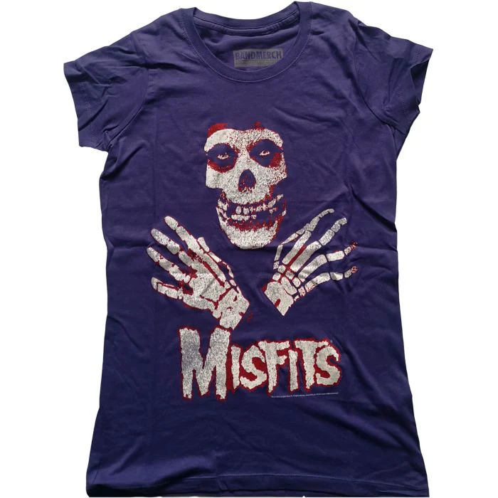 Misfits - Hands Purple Fitted Womens Shirt - 100% Official Merchandise