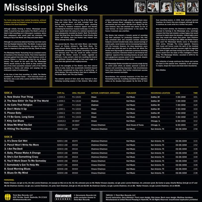 Mississippi Sheiks - Complete Recorded Works Presented In Chronological Order Volume 4 - Vinyl - New - Image 2
