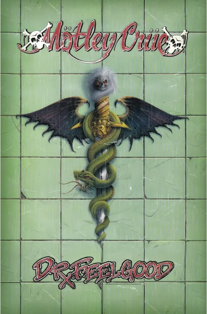 Motley Crue - Premium Textile Poster Flag (Dr Feelgood) 104cm x 66cm