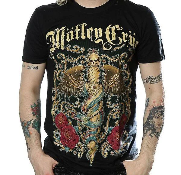 Motley Crue - Snake and Dagger Black Shirt - 100% Official Merchandise