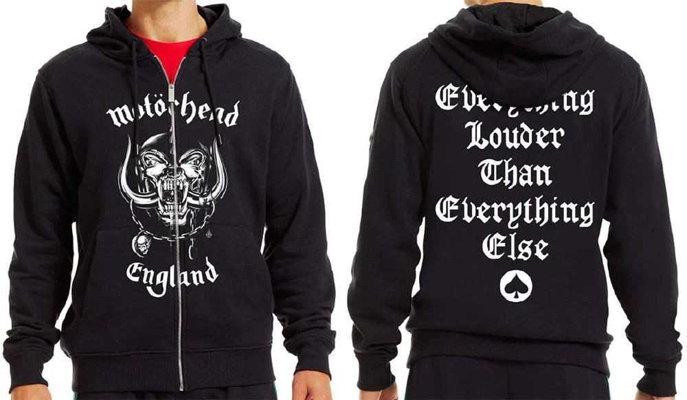 Motorhead - Zip Black Hoodie (England) - 100% Official Merchandise