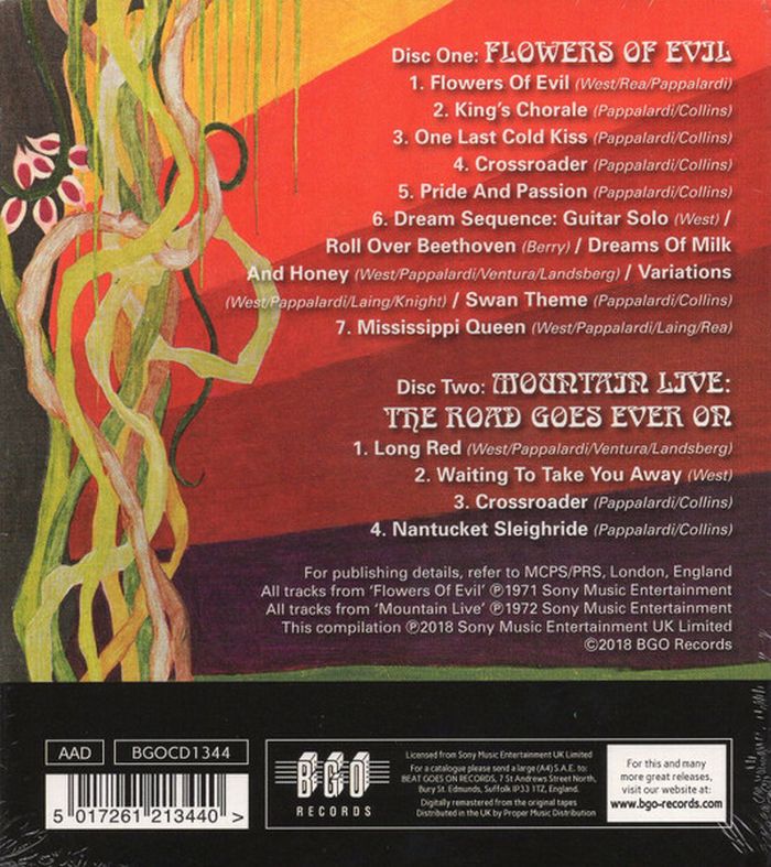 Mountain - Flowers Of Evil/Mountain Live: The Road Goes Ever On (2018 2CD remastered reissue) - CD - New - Image 2