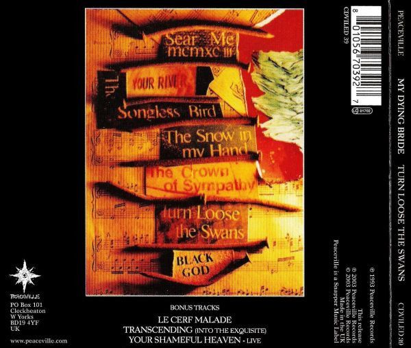 My Dying Bride - Turn Loose The Swans (2020 reissue with 3 bonus tracks) - CD - New - Image 2