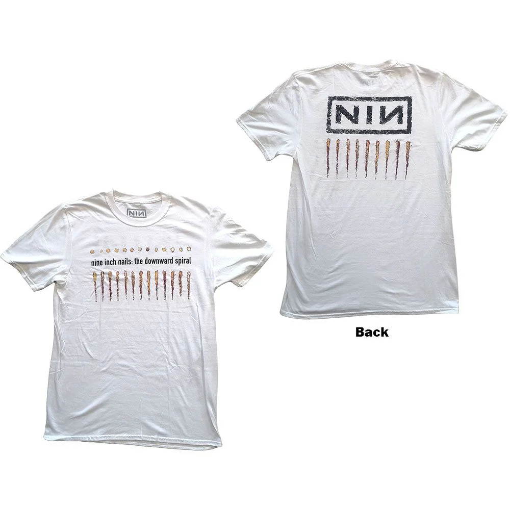 Nine Inch Nails - Downward Spiral White Shirt - 100% Official Merchandise