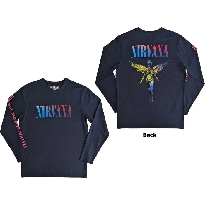 Nirvana - In Utero Navy Long Sleeve Shirt - 100% Official Merchandise