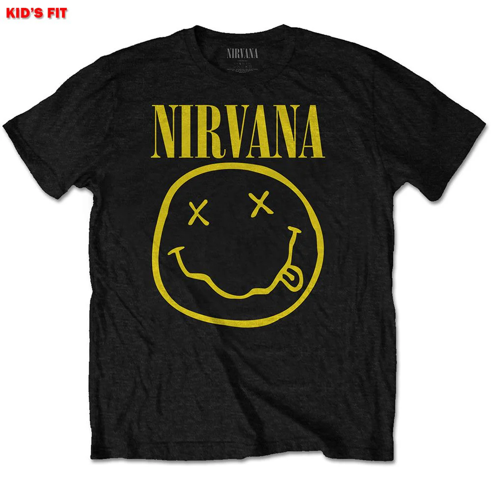 Nirvana - Smile Toddler and Youth Black Shirt - 100% Official Merchandise
