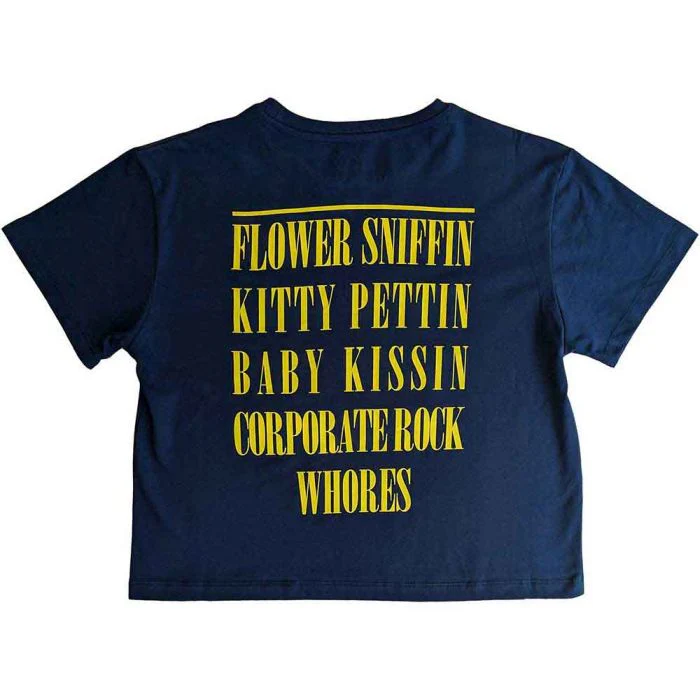 Nirvana - Smiley Womens Navy Crop Top - 100% Official Merchandise - Image 3