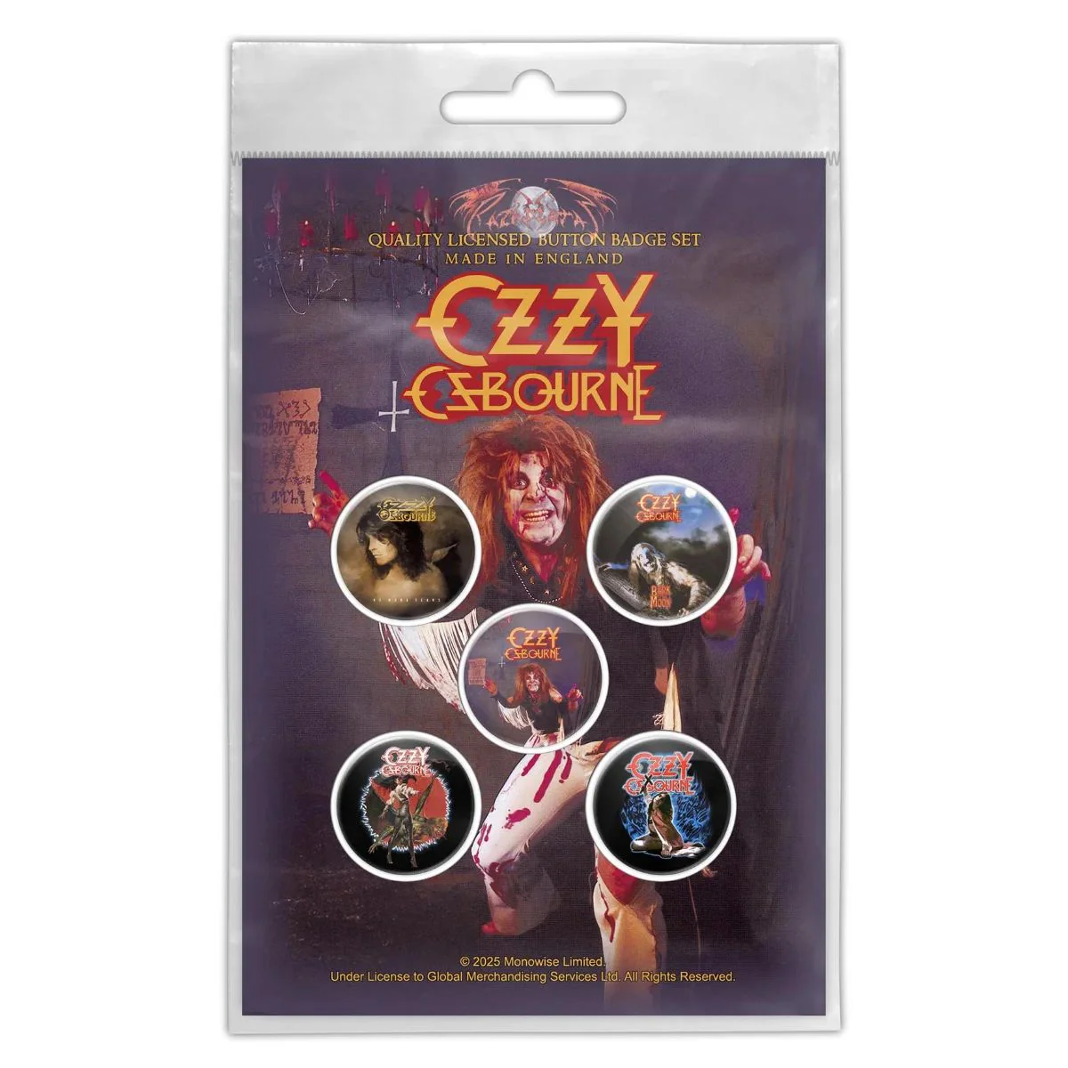 Osbourne, Ozzy - 5 x 2.5cm Button Set - Diary Of A Madman