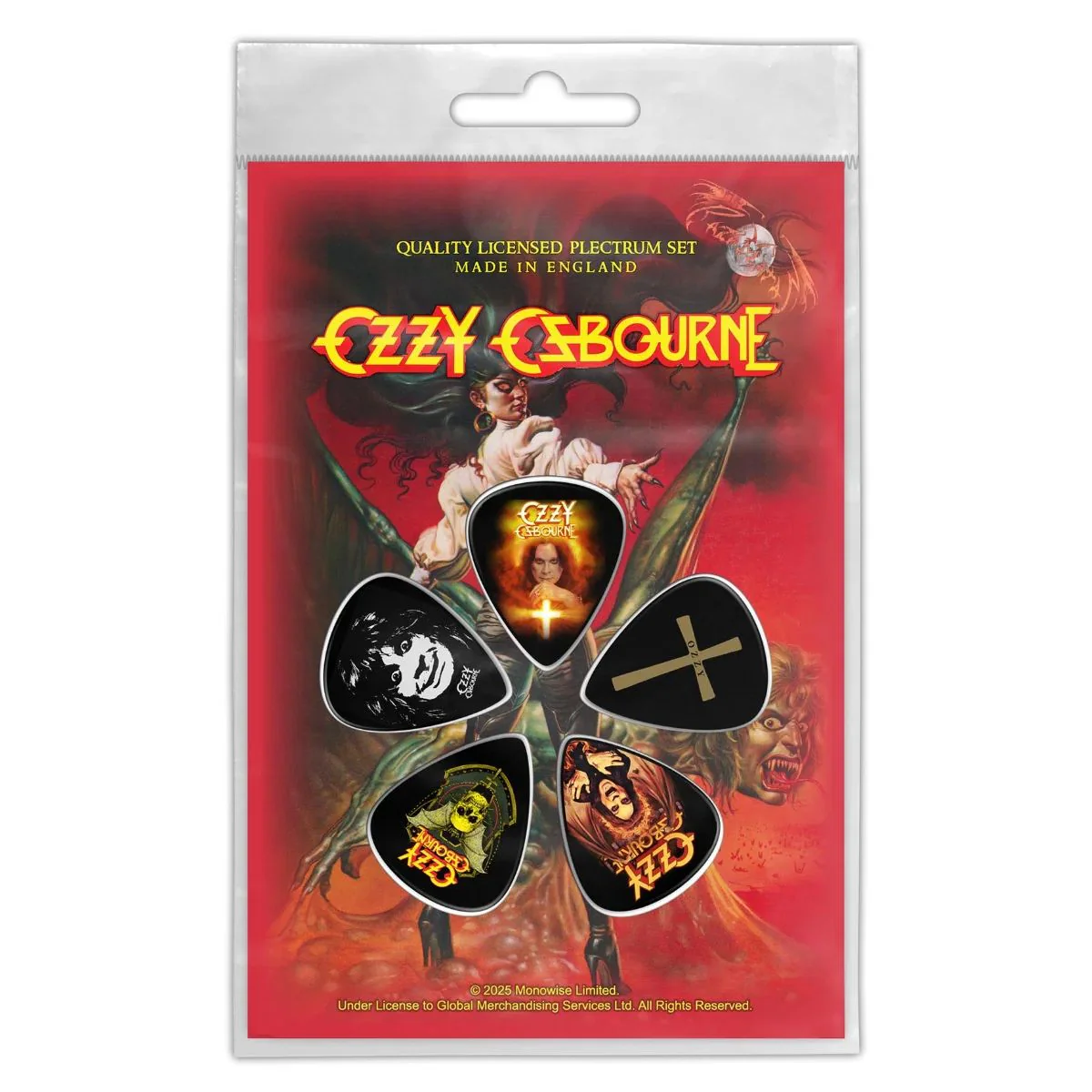 Osbourne, Ozzy - 5 x Guitar Picks Plectrum Pack (Ultimate Sin)