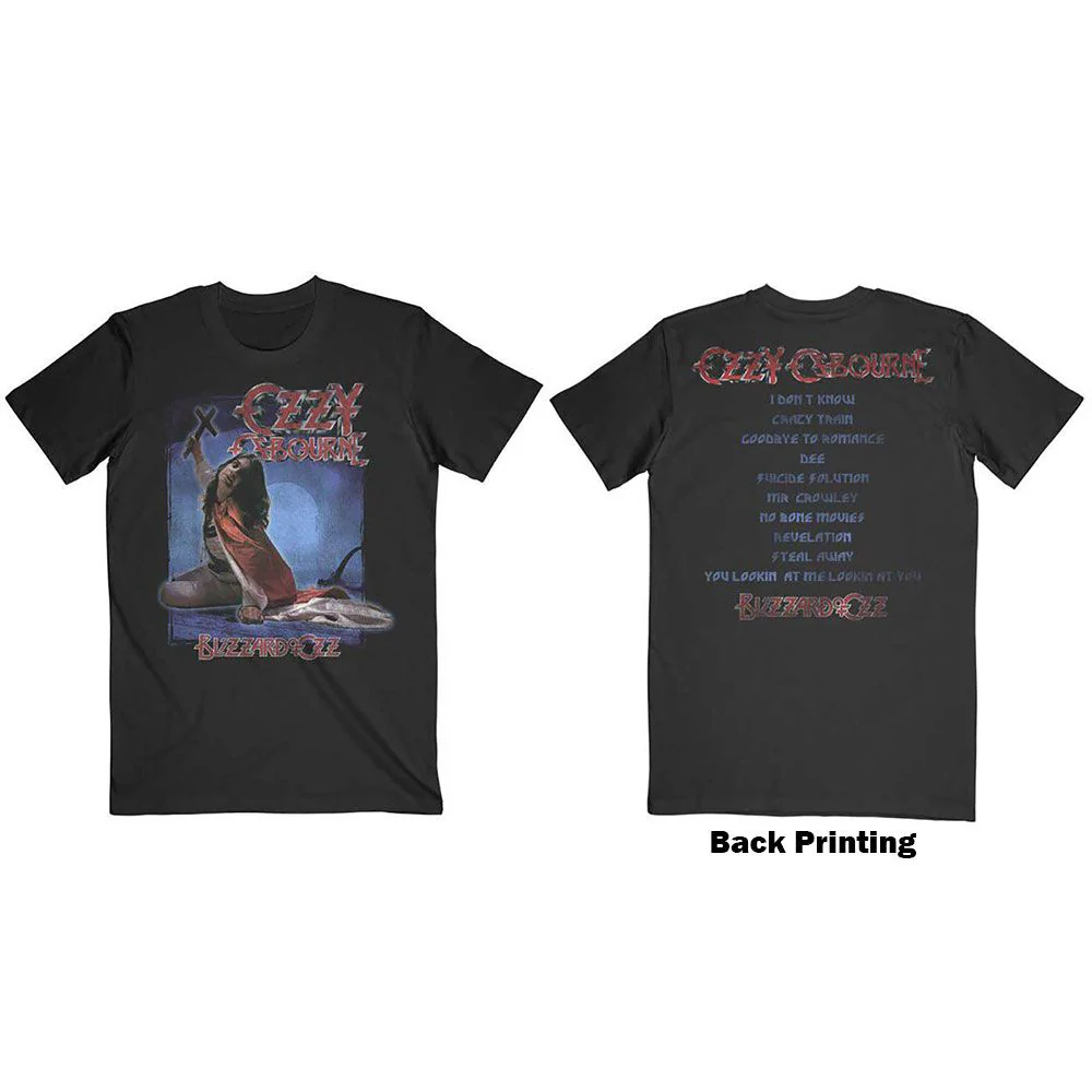 Osbourne, Ozzy - Blizzard Of Ozz Tracklist Black Shirt - 100% Official Merchandise