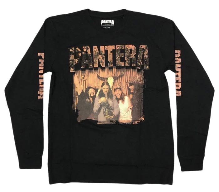Pantera - Bong Group Photo Long Sleeve Black Shirt - 100% Official Merchandise
