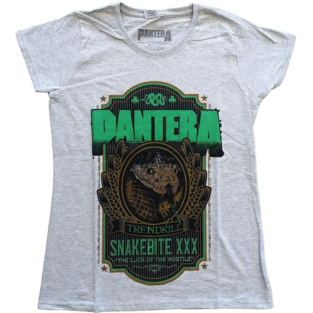 Pantera - Snakebite XXX Womens Fitted Heather Shirt - 100% Official Merchandise