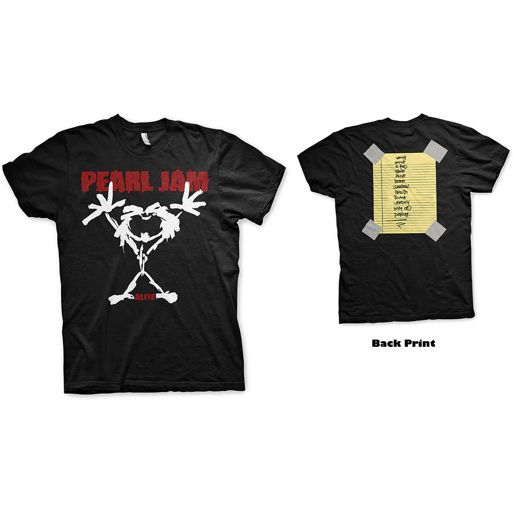 Pearl Jam - Alive Black Shirt - 100% Official Merchandise