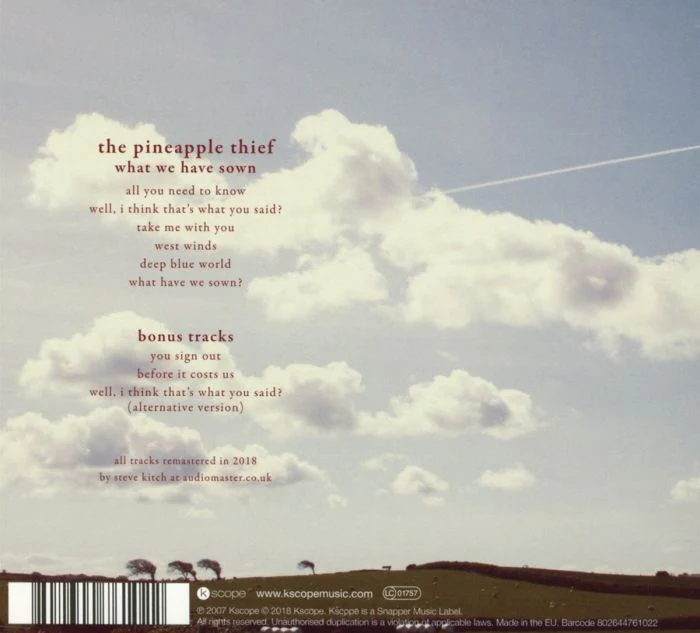 Pineapple Thief - What We Have Sown (2018 remastered reissue with 3 bonus tracks) - CD - New - Image 2