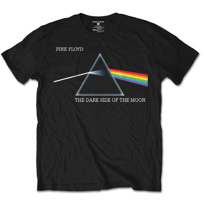 Pink Floyd - 4XL & 5XL Dark Side Of The Moon (White Prism) Black Shirt - 100% Official Merchandise