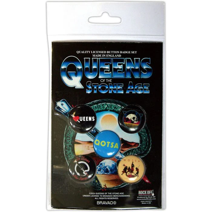 Queens Of The Stone Age - 5 x 2.5cm Button Set - Logos