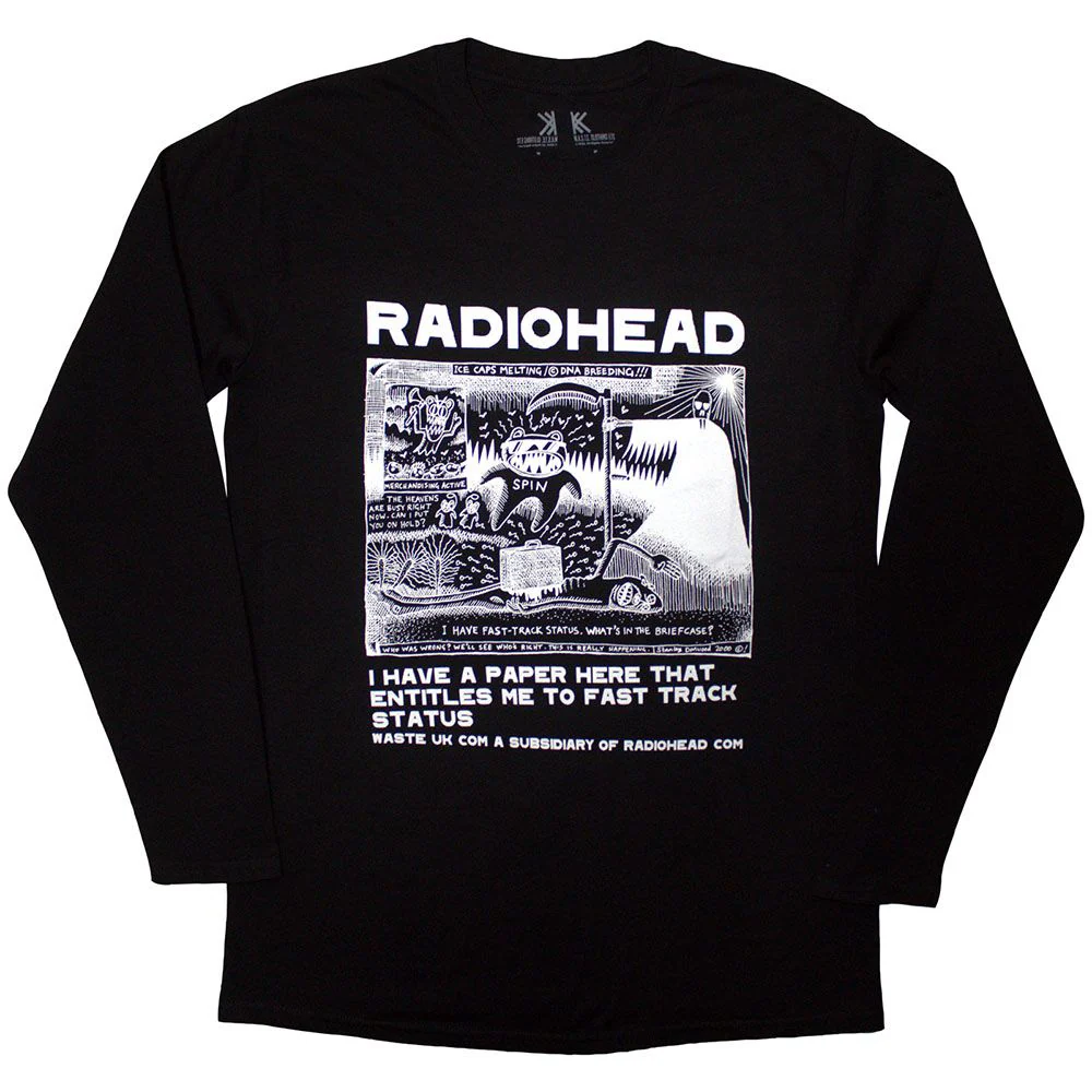 Radiohead - Ice Caps Long Sleeve Black Shirt - 100% Official Merchandise