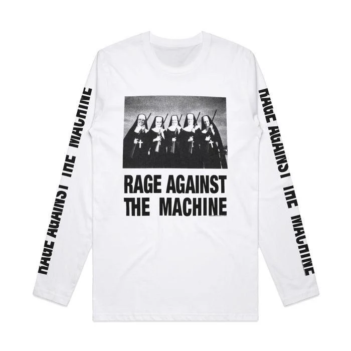 Rage Against The Machine - Nuns And Guns White Long Sleeve Shirt - 100% Official Merchandise