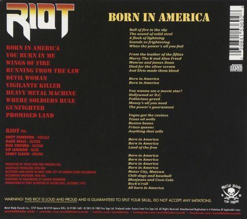 Riot - Born In America - CD - New - Image 2
