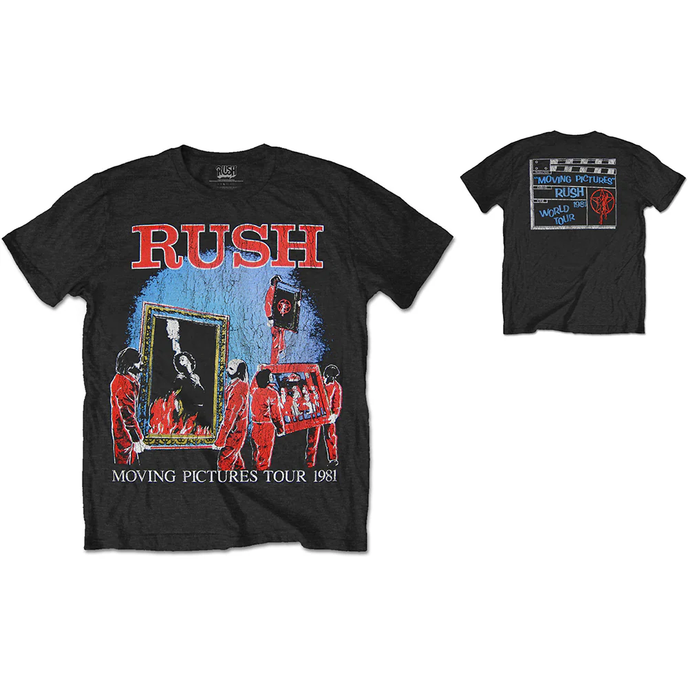 Rush - Moving Pictures Tour 1981 Black Shirt - 100% Official Merchandise