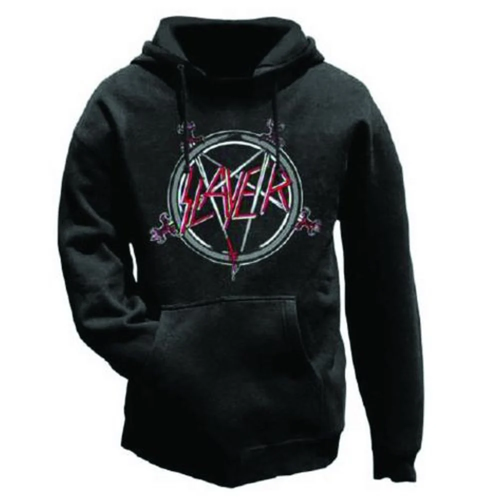 Slayer - Pullover Black Hoodie (Pentagram Logo) - 100% Official Merchandise