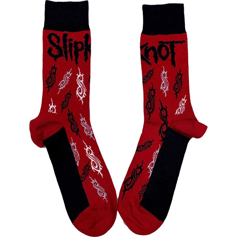 Slipknot - Red Crew Socks (Fits Sizes 7 to 11) - Tribal S
