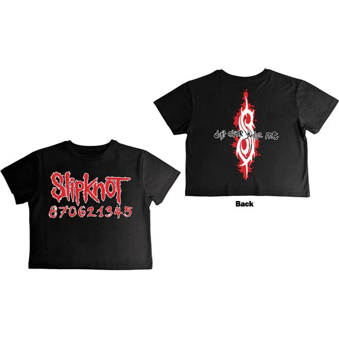 Slipknot - Don't Ever Judge Me Womens Black Crop Top - 100% Official Merchandise
