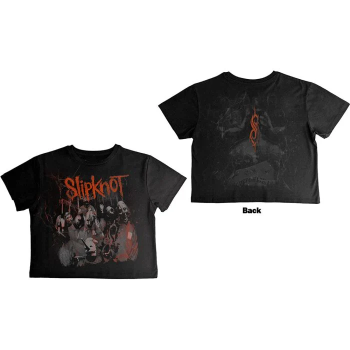 Slipknot - First Album Womens Fitted Black Crop Top - 100% Official Merchandise