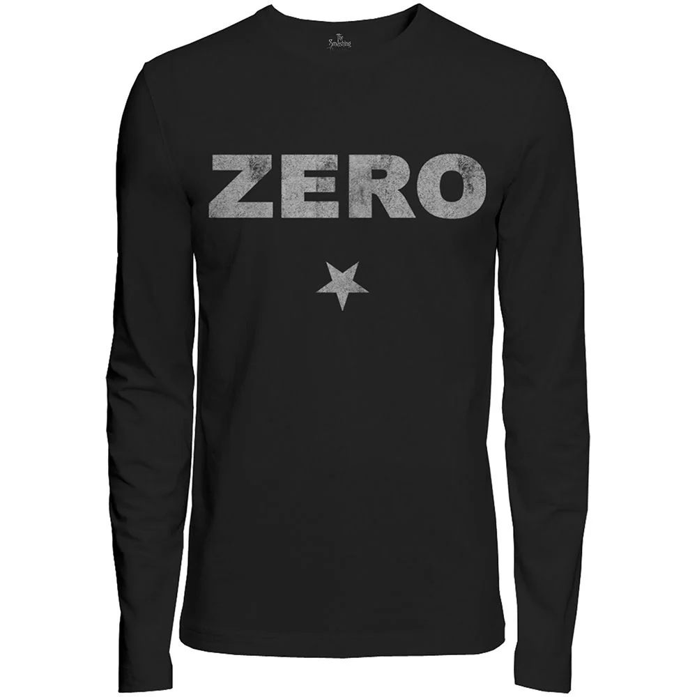 Smashing Pumpkins - Zero Distressed Print Black Long Sleeve Shirt - 100% Official Merchandise