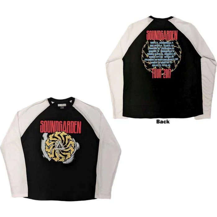 Soundgarden - Bad Motorfinger Design Tour Black Raglan Long Sleeve Shirt - 100% Official Merchandise