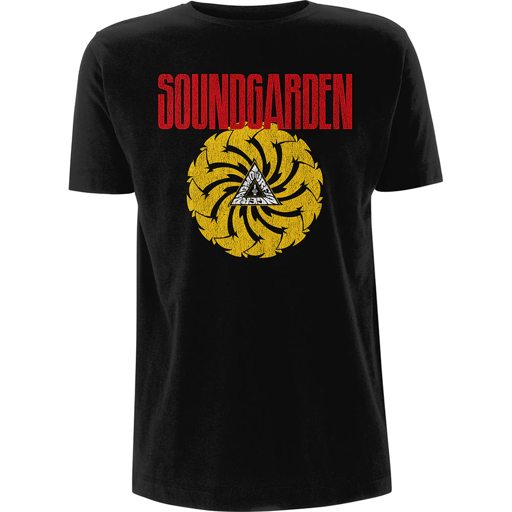 Soundgarden - Badmotorfinger Black And Yellow Design Black Shirt - 100% Official Merchandise