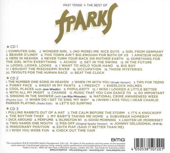 Sparks - Past Tense - The Best Of Sparks (Deluxe Ed. 3CD) - CD - New - Image 2