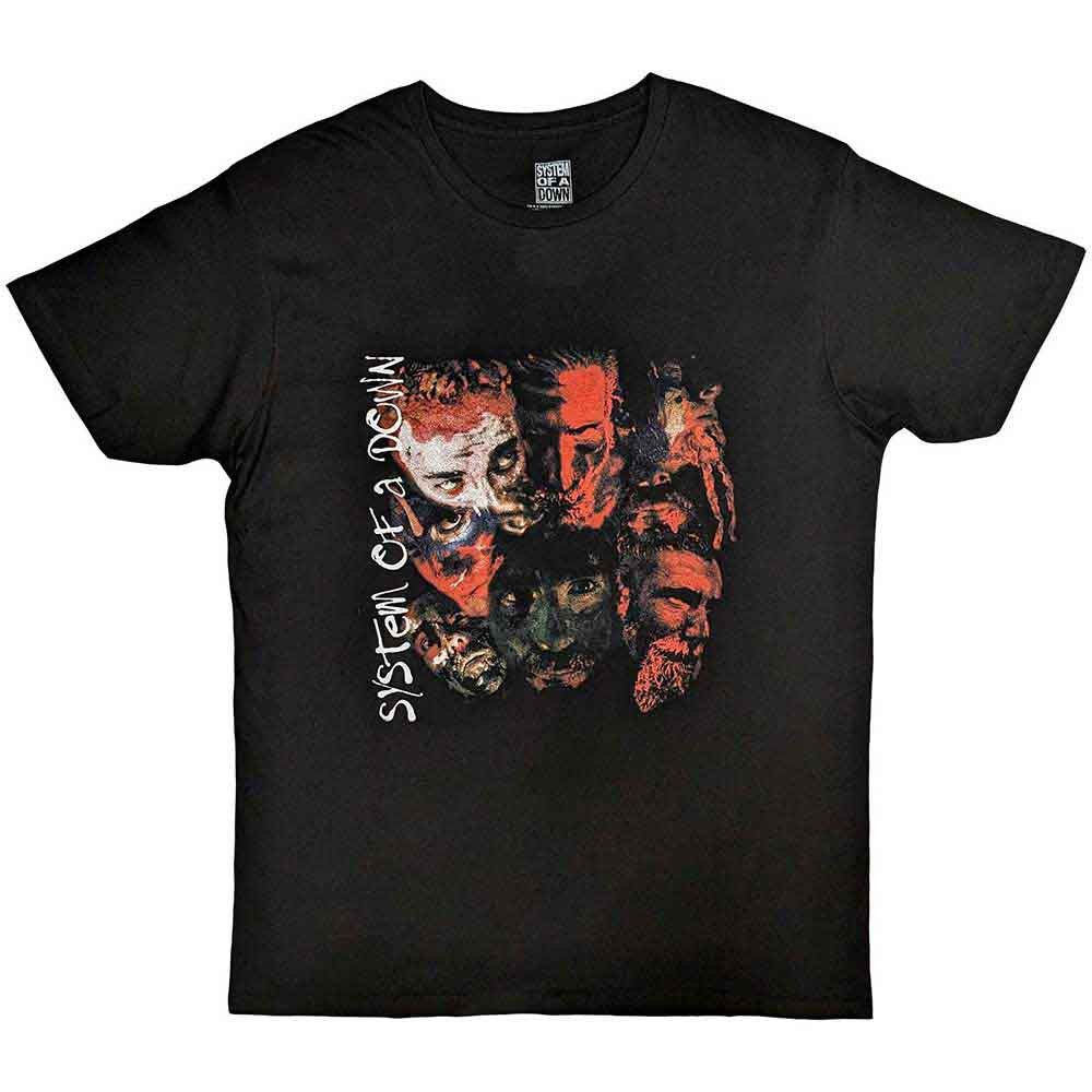 System Of A Down - Faces Black Shirt - 100% Official Merchandise