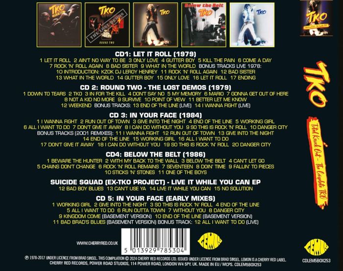 TKO - Total Knock Out: The Complete TKO (Let It Roll/Round Two/In Your Face/Below The Belt/In Your Face Early Mixes) (5CD Box Set) - CD - New - Image 2