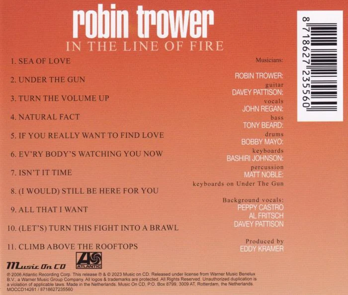 Trower, Robin - In The Line Of Fire (2023 reissue) - CD - New - Image 2