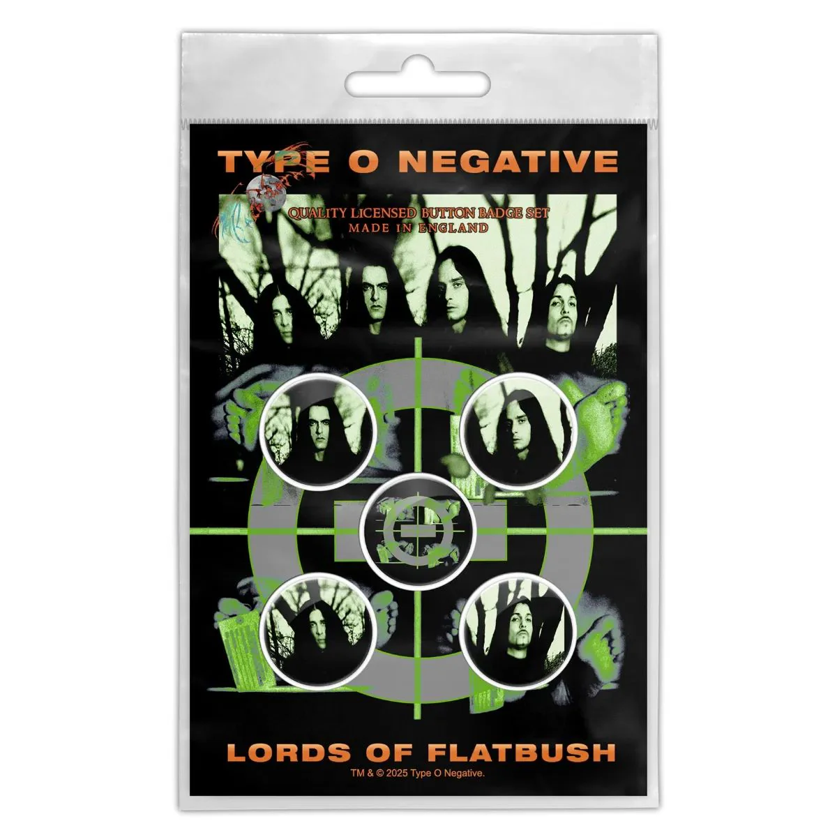 Type O Negative - 5 x 2.5cm Button Set - Lords Of Flatbush