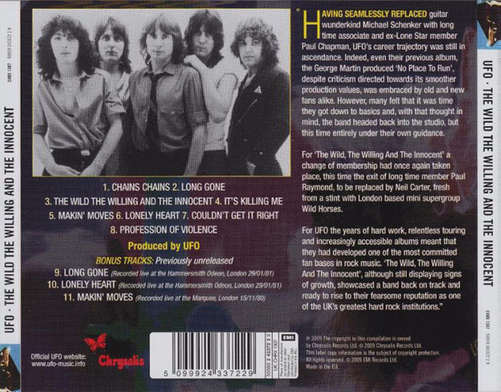 UFO - Wild, The Willing, And The Innocent, The (rem. w. 3 bonus tracks) - CD - New - Image 2