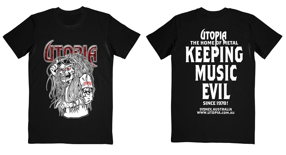 Utopia - 4XL & 5XLOld Metalman Keeping Music Evil Since 1978 Black Shirt