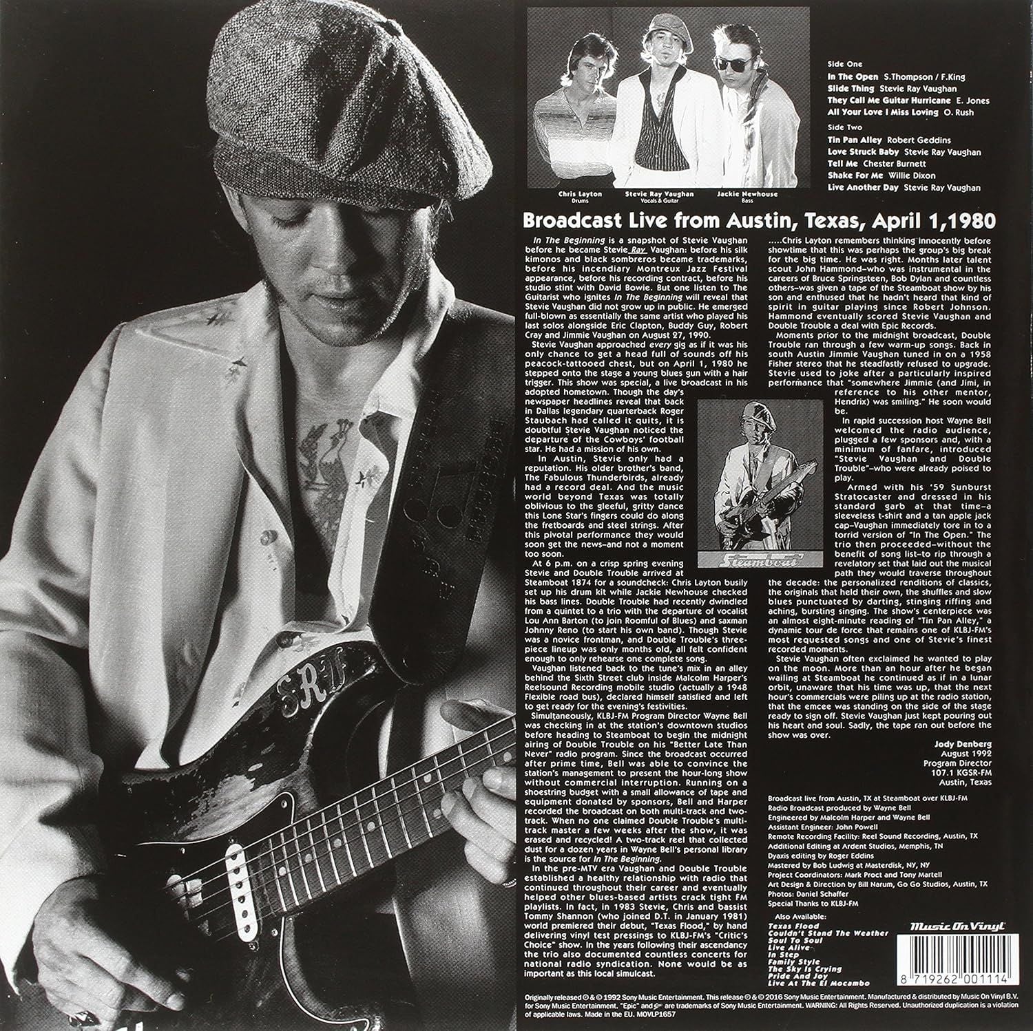 Vaughan, Stevie Ray - In The Beginning (2016 180g reissue) - Vinyl - New - Image 2