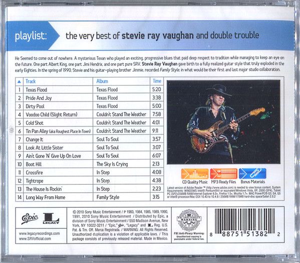 Vaughan, Stevie Ray - Playlist: The Very Best Of Stevie Ray Vaughan And Double Trouble - CD - New - Image 2