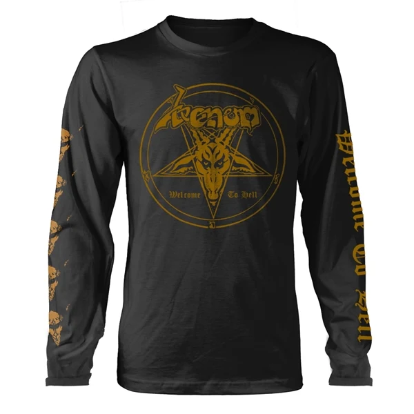 Venom - Welcome To Hell Gold Print Black Long Sleeve Shirt - 100% Official Merchandise
