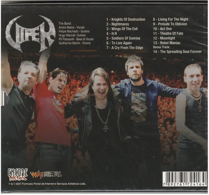 Viper - To Live Again: Live In Sao Paulo (with slipcase & bonus track) - CD - New - Image 2
