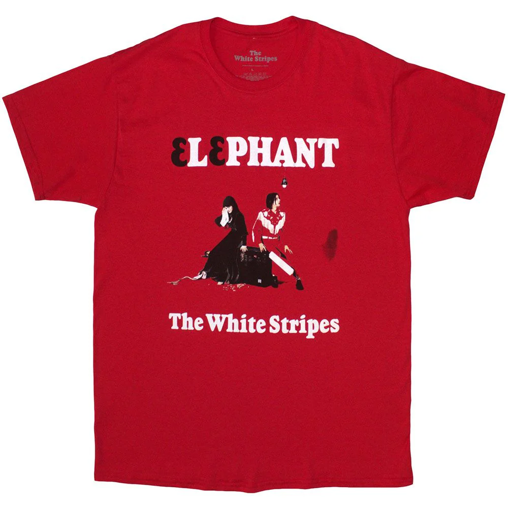 White Stripes Elephant Red Shirt - 100% Official Merchandise