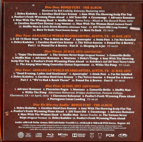 Zappa, Frank - Bongo Fury (50th Ann. 5CD Box Set) - CD - New - Image 2